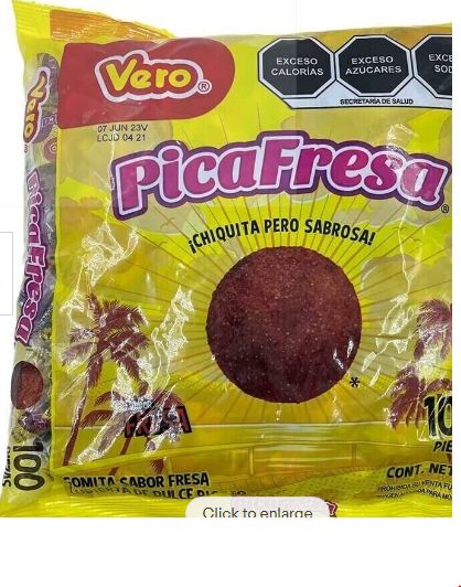 Vero Pica Fresa Strawberry Gummies Chili Pepper Covered Costless