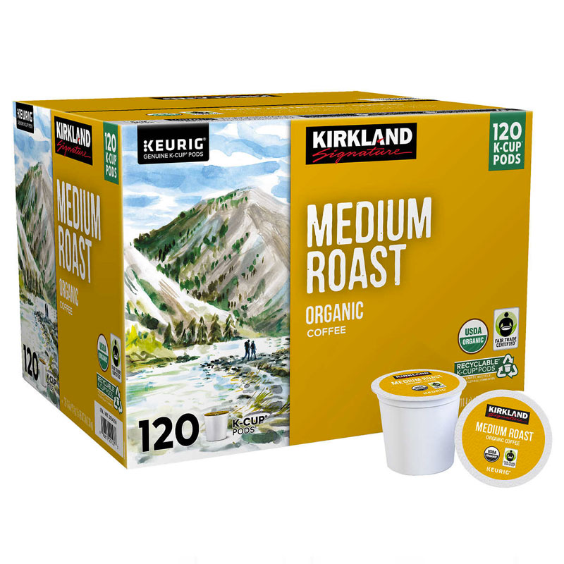 Kirkland Signature Coffee Organic Medium Blend Recyclable K Cup Pod 120 Kirkland Signature Coffee Organic Medium Blend Recyclable K Cup Pod 120