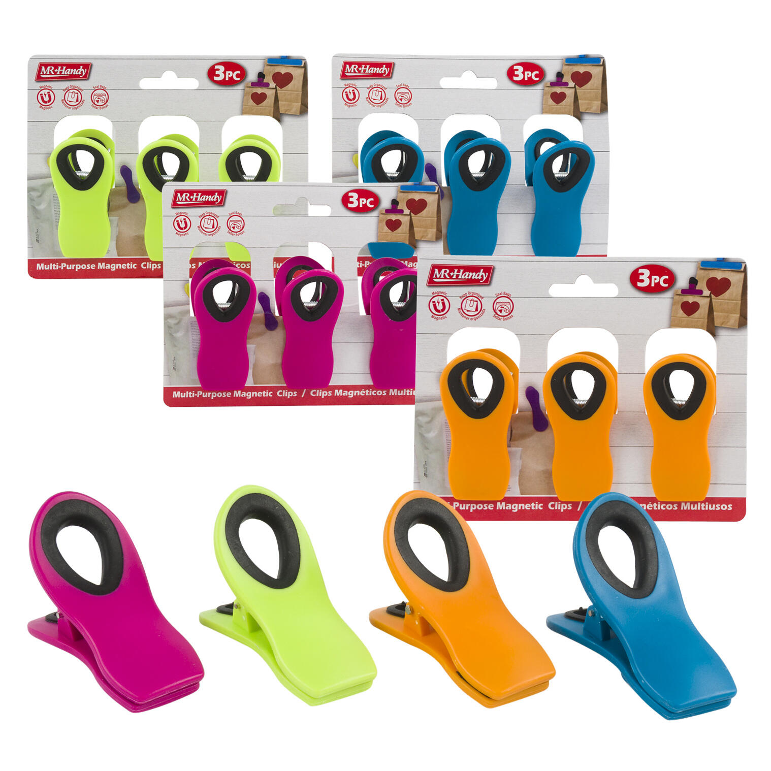 3pc Magnet Clips Assorted - Costless WHOLESALE - La Habra - Orange ...