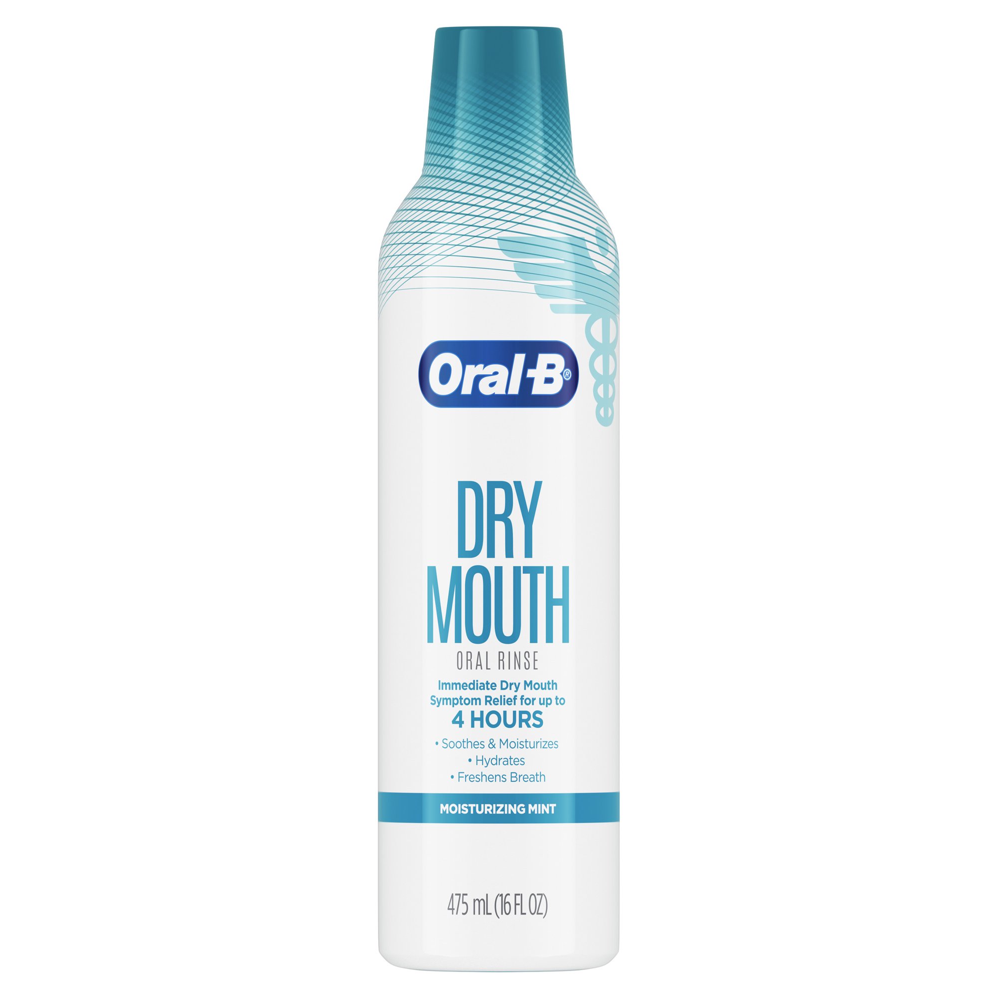 Oral-B Dry Mouth Oral Rinse Mouthwash, Moisturizing Mint, 16 Fl Oz ...