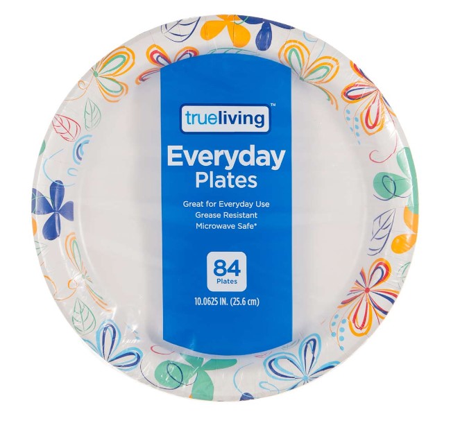 True Living Everyday Paper Plates, 10 in, 84 plates - Costless ...