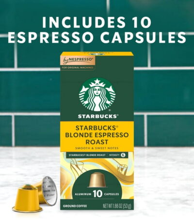 Starbucks by Nespresso Original Line Capsules — Blonde Light Roast Espresso — 10 ct/2.01 oz