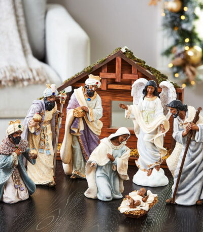 Member Mark 9Piece Hand Painted African American Nativity Set