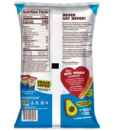 Jackson's Avocado Oil Super Veggie Straws Ranch