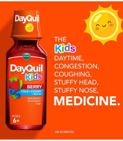 Vicks DayQuil Kids Cold & Cough + Mucus Multi-Symptom Relief Berry