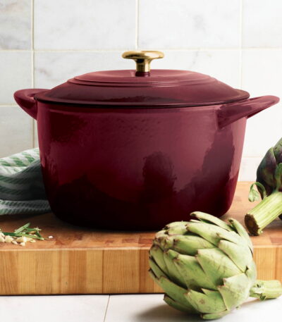Tramontina Enameled Cast Iron 7-qt Covered Round Dutch Oven (Cranberry)