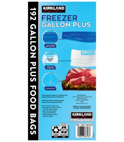 Kirkland Signature Freezer qt Plus Food Bags 44 ct