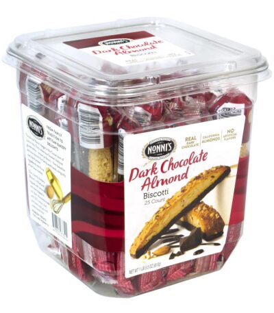 Nonnis Almond Dark Choco Biscotti 25-Pack
