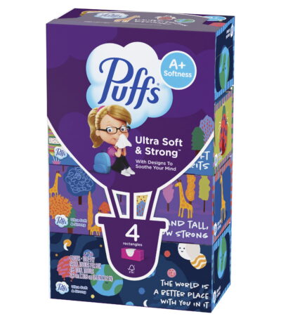 Ultra Soft 3-Ply Facial Tissue - Back-to-School Designs - 65 ct