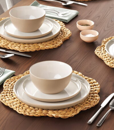 Two Tone Dinnerware Set 12 Piece
