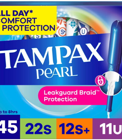 TAMPAX Pearl Tampons Ultra Absorbency with Leakguard Braid, Unscented