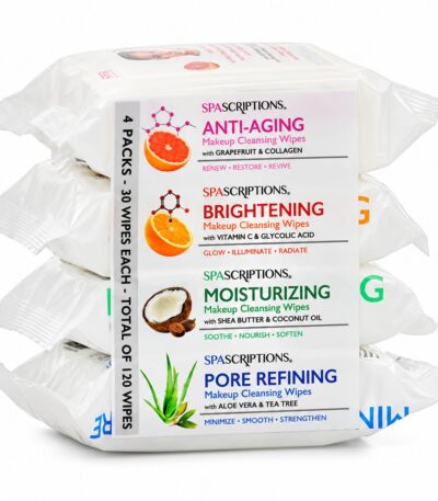 Spa Scriptions Makeup- Clensing Wipes 4-Pack Variety