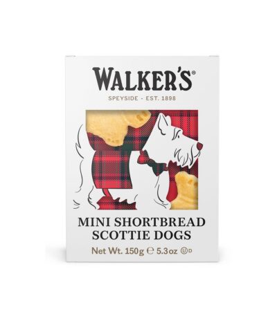 Walker's Shortbread Mini Scottie Dog Shaped Cookies, Pure Butter Shortbread Cookies