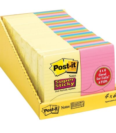 Post-it Super Sticky Notes 4 6 Pads Total Sheets