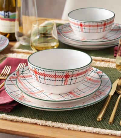 Members Mark 12 pc Stoneware Holiday Dinnerware Set