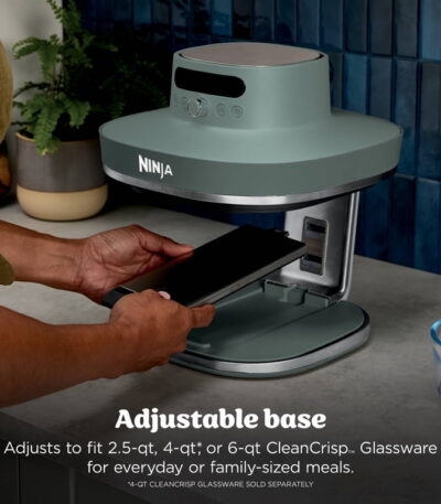 Ninja 6 qt and 2.5 qt Crispi Pro 6-in-1 Non-Toxic Glass Container Countertop Air Fryer Cyberspace As101CY