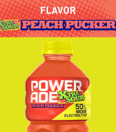 Powerade Peach Pucker Xtra Sour 28 oz 15-Pack