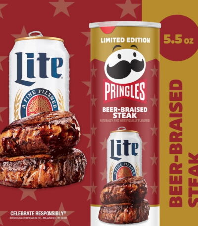 Pringles Beer Braised Steak Potato Chips 5.5 oz