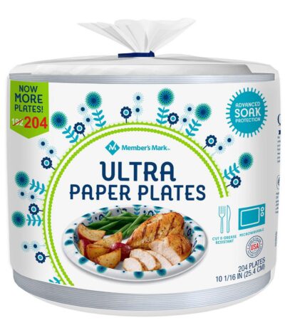 Members Mark 10 1/16 in Ultra Plates, White, Blue, Green