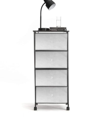 Urban Lifestyle 4 Tier Mirrored Rolling Storage Cart