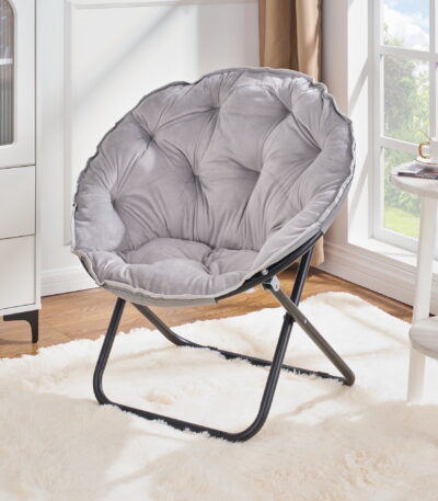 Urban Shop Mongolian Faux Fur Oversized Moon Chair, Multiple Colors