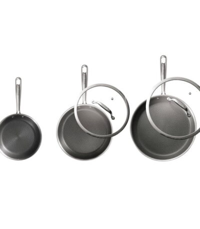 T-fal HybridMesh 5-Piece Tri-Ply Stainless Steel Fry Pan Set