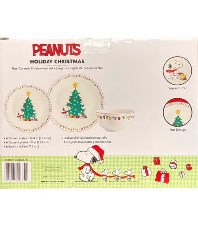 Peanuts Holiday Christmas 18-Piece Dinnerware Set