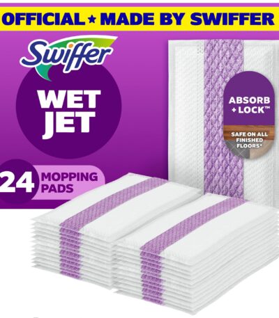 Swiffer WetJet Mop Refill Pads -W- Absorb Trap & Lock Strip, 16 ct