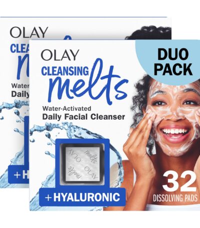 Olay Hyaluronic Acid Cleansing Melts Daily Facial Cleanser Foaming Face Wash for All Skin Types 32 ct