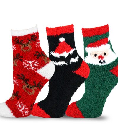 Teehee Christmas Holiday Cozy Fuzzy Crew Socks