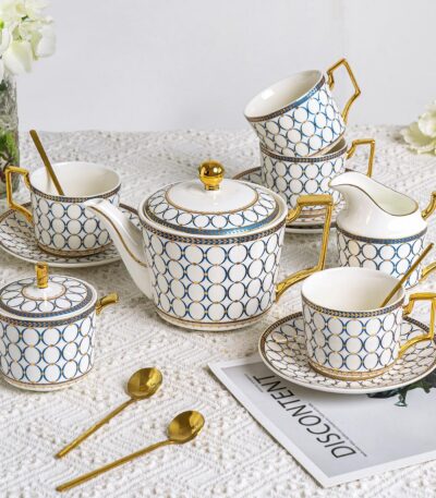 Porcelain tea set 15 pc