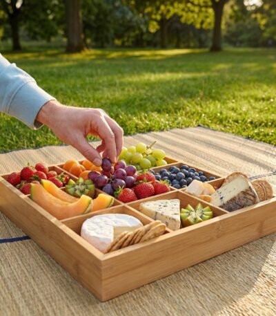 Tahari 9-compartment Divided Serving Tray With Handles