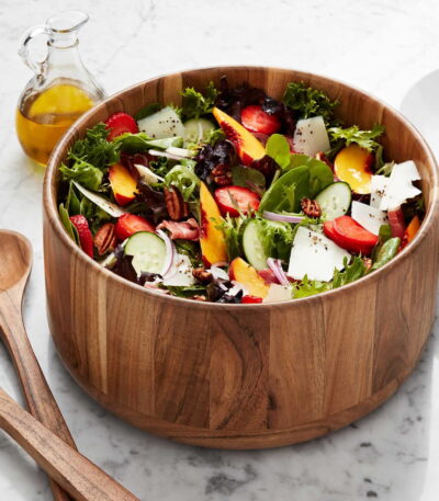 Member's Mark Acacia Wood Salad Bowl with Servers