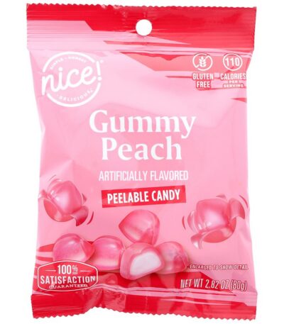 Nice! Gummy Peelable Candy Peach - 2.82 oz