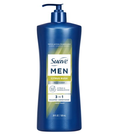 Suave Men Citrus Rush 3-In-1 Shampoo Conditioner 28 oz
