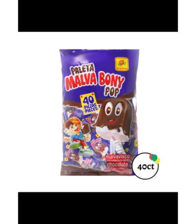 New 358724 De La Rosa 40 ct Paleta Malvabony (16-Pack) Candy Bag Cheap Wholesale Discount Bulk Candy Candy Bag