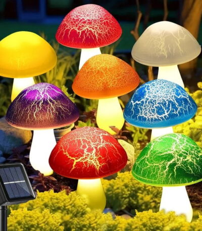 Infinity X1 Solar Landscape Light Glass Mushroom (3-Pack)