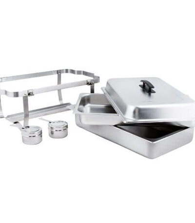 Winco C-4080 8 qt Stainless Steel Full Size Chafing Dish With Folding Stand