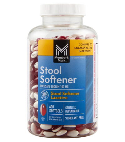 Member's Mark Stool Softener Softgels, Docusate Sodium 100 mg