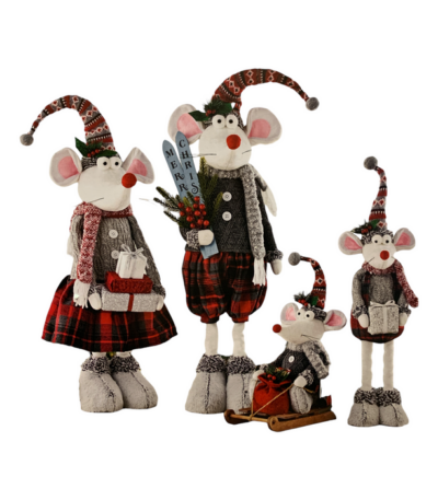 Member's Mark Plush Mice Decor 4 pc Set