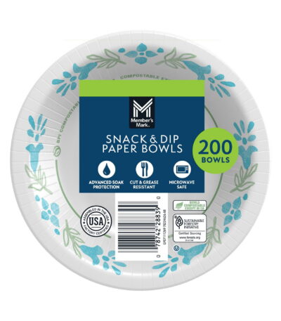 Member's Mark Ultra Snack/Dip Paper Bowls 12 oz