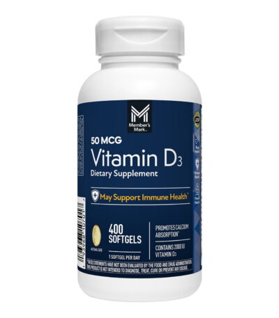 Member's Mark Vitamin D3 5000 IU 400 Softgels Immune & Bone Health Support