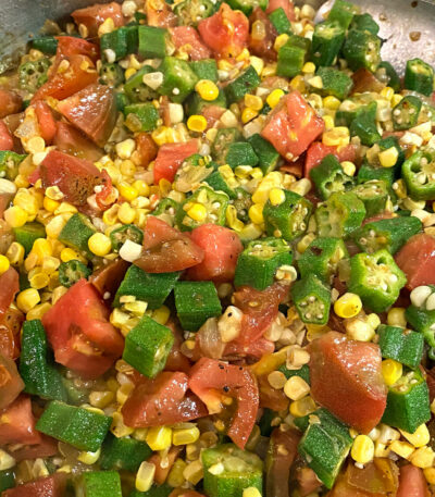 Tomatoes Okra and Corn